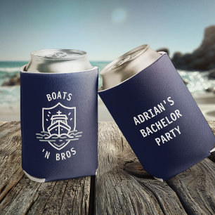 Boats N Bros Bachelor Party Favour Navy  Can Cooler