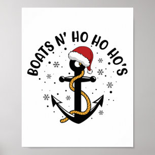Boats N Ho Ho Hos Christmas Pajama Funny Humour X- Poster