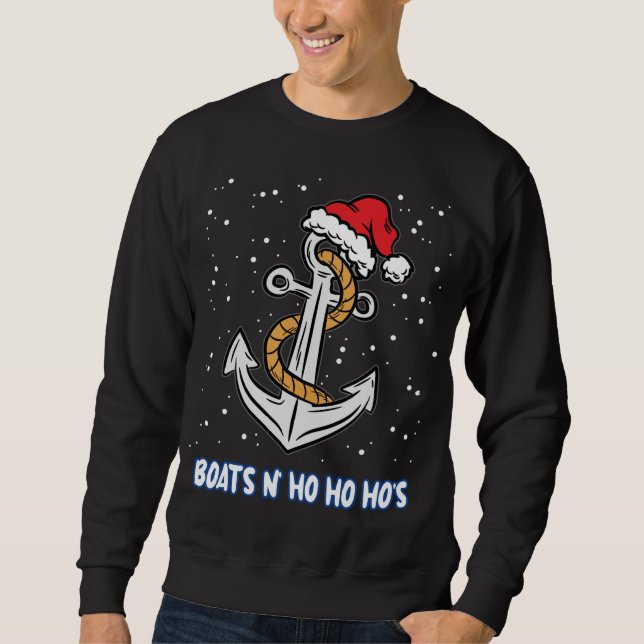 Boats N Ho Ho Hos Christmas Pajama Funny Humour X- Sweatshirt (Front)