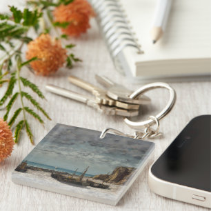 Boats on a Beach, Étretat – Gustave Courbet Key Ring