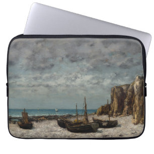 Boats on a Beach, Étretat – Gustave Courbet Laptop Sleeve