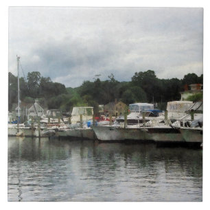 Boats on a Cloudy Day Essex CT Ceramic Tile