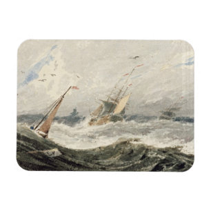 Boats on a Stormy Sea (w/c over graphite on wove p Magnet