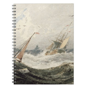 Boats on a Stormy Sea (w/c over graphite on wove p Notebook