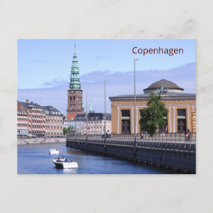 Boats on Frederiksholms Canal in Copenhagen Postcard