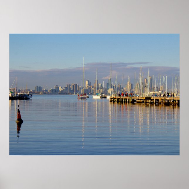 Boats on harbour poster (Front)