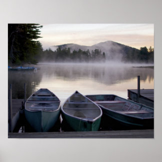 Boats on Lake Placid Poster