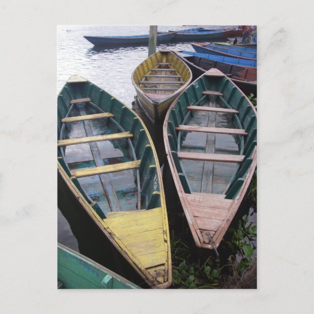 Boats on Phewa Lake Postcard (Front)