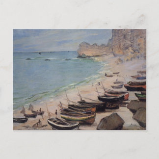 Boats on the Beach at Etretat - Claude Monet Postcard