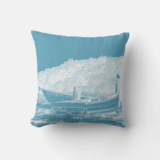 Boats on the Beach Cushion (Front)