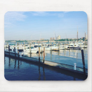 Boats on the Hudson River, Riverside Park, NYC Mouse Pad