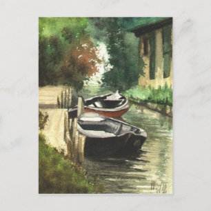 Boats on the River Postcard
