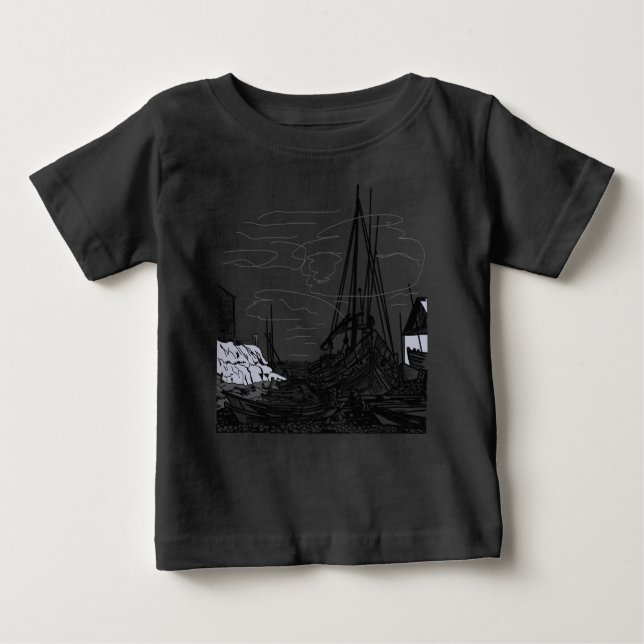 boats on the sea baby T-Shirt (Front)