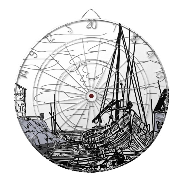 boats on the sea dartboard (Front)