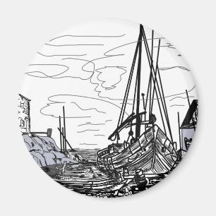 boats on the sea magnet