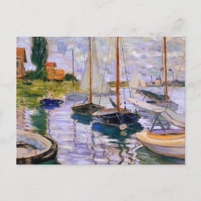 Boats on the Seine by Claude Monet Postcard (Front)