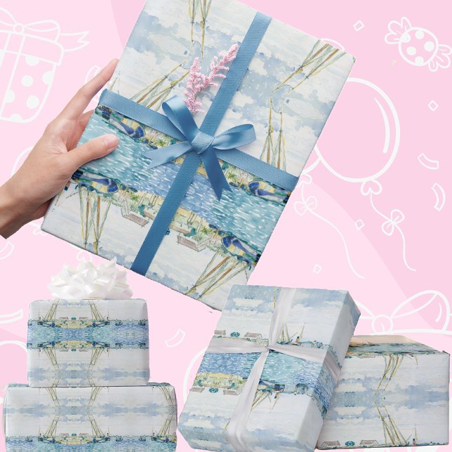 Boats on the Water - Fine Arts Print -  Wrapping Paper (Creator Uploaded)