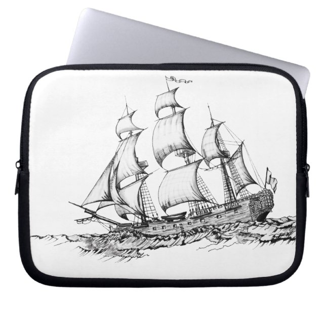 boats on the water laptop sleeve (Front)