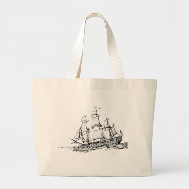 boats on the water large tote bag (Front)