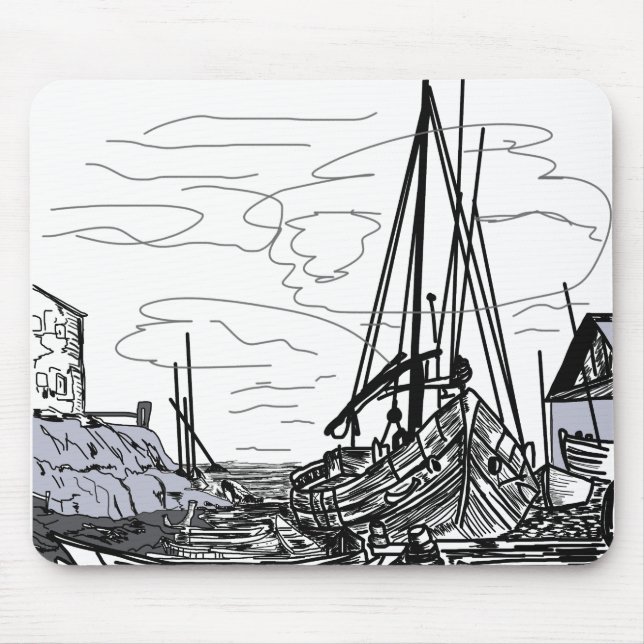 boats on the water mouse pad (Front)