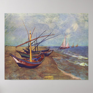 Boats painted by Vincent van Gogh Reprint Poster