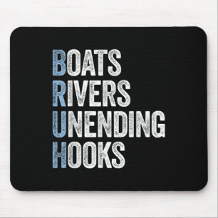 Boats Rivers Unending Hook Funny Fishing Gift Fish Mouse Pad