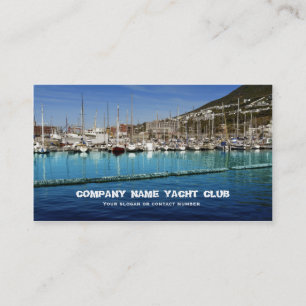 Boats sailing yacht club in harbour business card