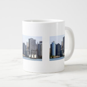 Boats - Schooner Against the Manhattan Skyline Large Coffee Mug