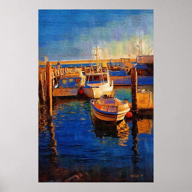 Boats, Sunset, Morro Bay, Calif Poster (Front)