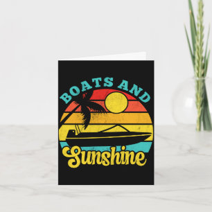 Boats sunshine retro vintage yacht sunset boaters card