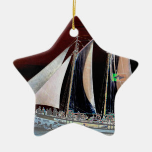 Boats under Sail Ceramic Ornament