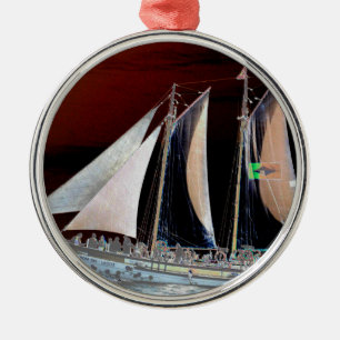 Boats under Sail Metal Ornament