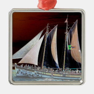 Boats under Sail Metal Ornament