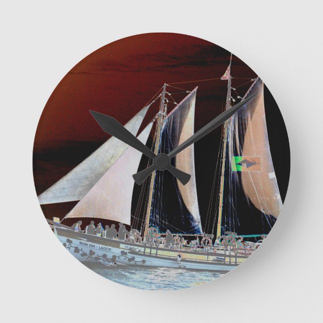 Boats under Sail Round Clock (Front)