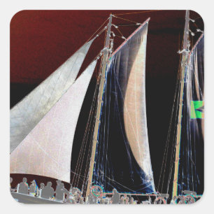 Boats under Sail Square Sticker