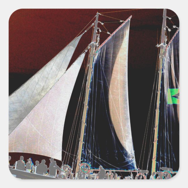 Boats under Sail Square Sticker (Front)