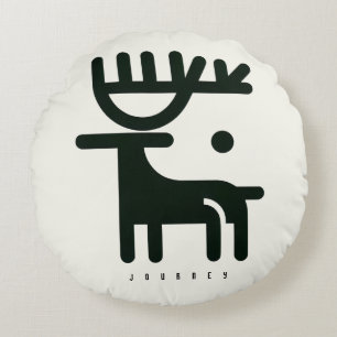 BOAZ Minimalist Nordic Reindeer Round Cushion