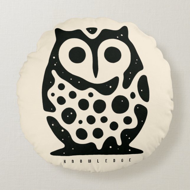 BOAZ Owl – Wisdom Icon Round Cushion (Front)