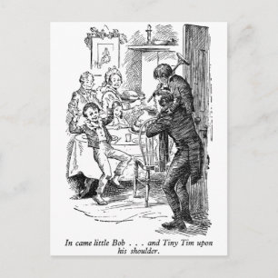 Bob and Tiny Tim (with text) Postcard