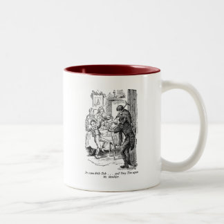 Bob and Tiny Tim (with text) Two-Tone Coffee Mug
