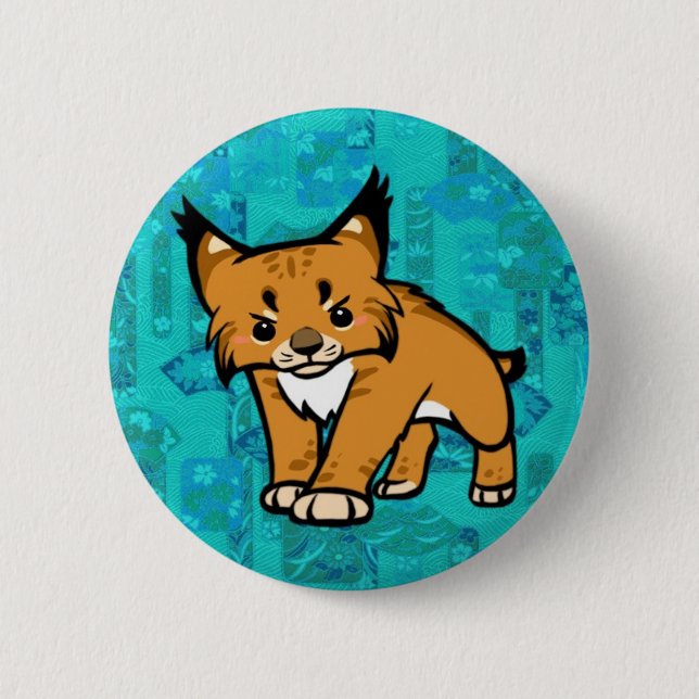 Bob Cat 6 Cm Round Badge (Front)