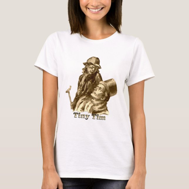 Bob Cratchit and Tiny Tim Christmas Carol T-Shirt (Front)