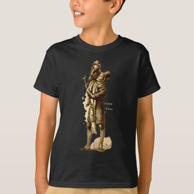 Bob Cratchit and Tiny Tim Christmas Carol T-Shirt (Front)