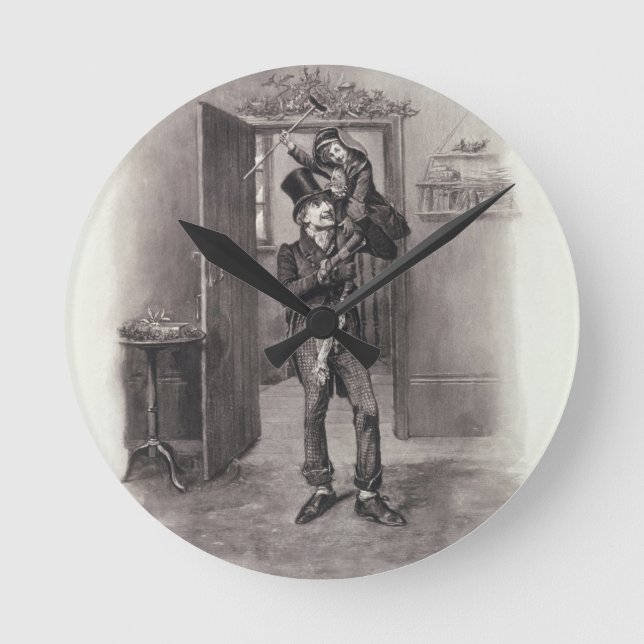 Bob Cratchit and Tiny Tim, from 'Charles Dickens: Round Clock (Front)