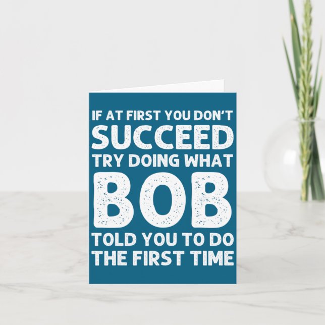Bob Gift Name D Birthday Funny Christma  Card (Front)