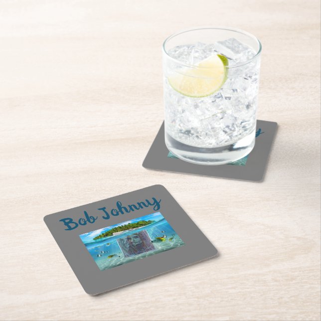 Bob johnny square paper coaster (Insitu)