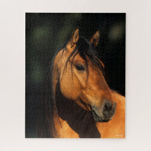 Bob Langrish   Bay Kiger Mustang Stallion Headshot Jigsaw Puzzle