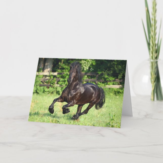 Bob Langrish | Black Friesian Running Card (Front)