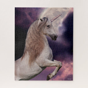 Bob Langrish Grey Unicorn Rearing Jigsaw Puzzle