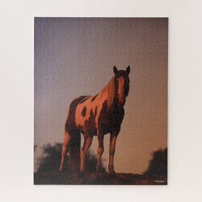 Bob Langrish | Paint Horse Standing at Sunset Jigsaw Puzzle (Vertical)